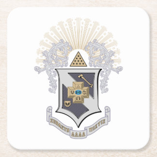 Sigma Pi Fraternity Official Coat of Arms Square Paper Coaster