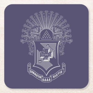 Sigma Pi Fraternity Official Coat of Arms Square Paper Coaster