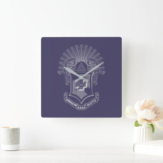 Sigma Pi Fraternity Official Coat of Arms Square Wall Clock