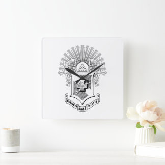Sigma Pi Fraternity Official Coat of Arms Square Wall Clock