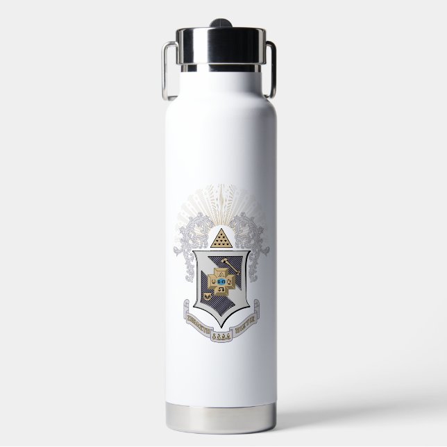 Sigma Pi Fraternity Official Coat of Arms Water Bottle (Front)