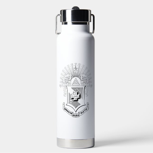 Sigma Pi Fraternity Official Coat of Arms Water Bottle (Front)
