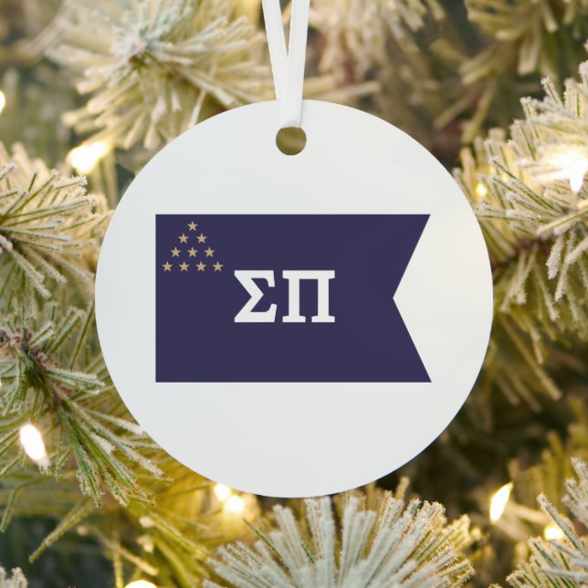 Sigma Pi Fraternity Official Flag Metal Ornament (Insitu)
