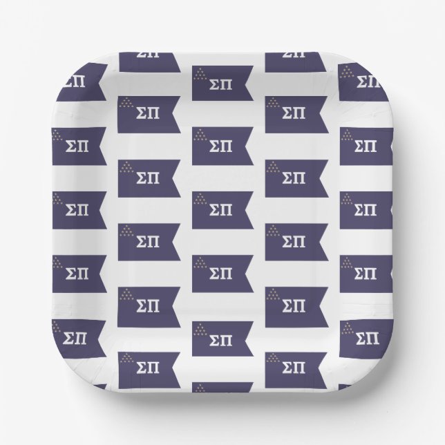 Sigma Pi Fraternity Official Flag Paper Plates (Front)
