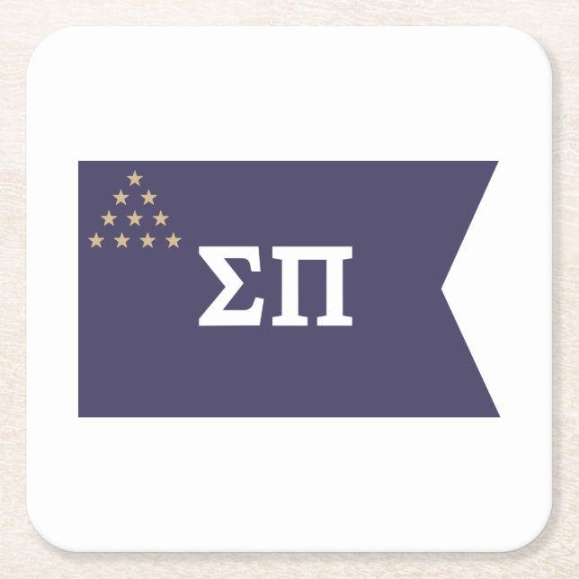 Sigma Pi Fraternity Official Flag Square Paper Coaster (Front)