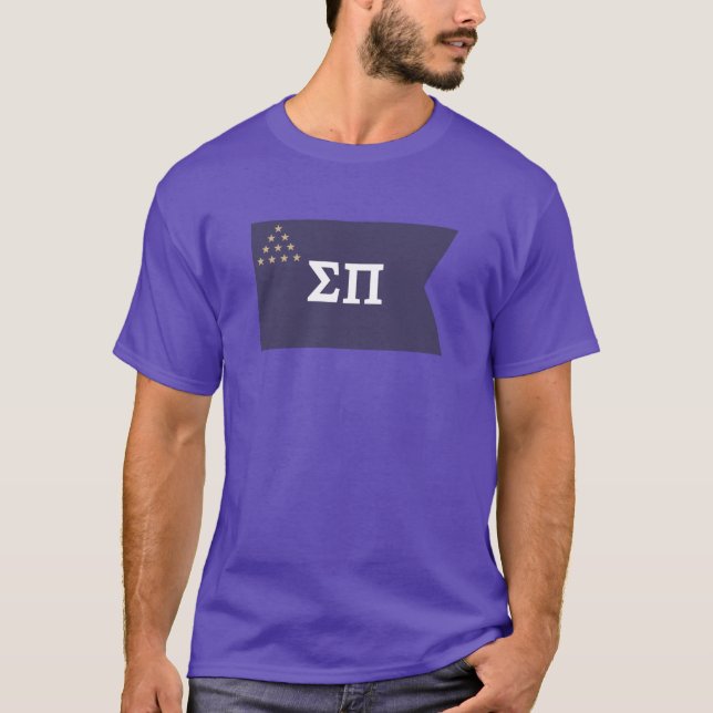 Sigma Pi Fraternity Official Flag T-Shirt (Front)