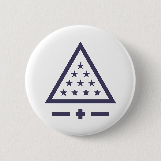 Sigma Pi Fraternity Radiant Triangle Stars Symbol Button (Front)