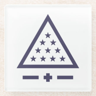 Sigma Pi Fraternity Radiant Triangle Stars Symbol Glass Coaster
