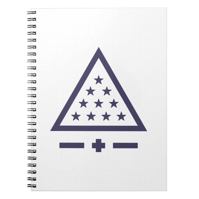 Sigma Pi Fraternity Radiant Triangle Stars Symbol Notebook (Front)
