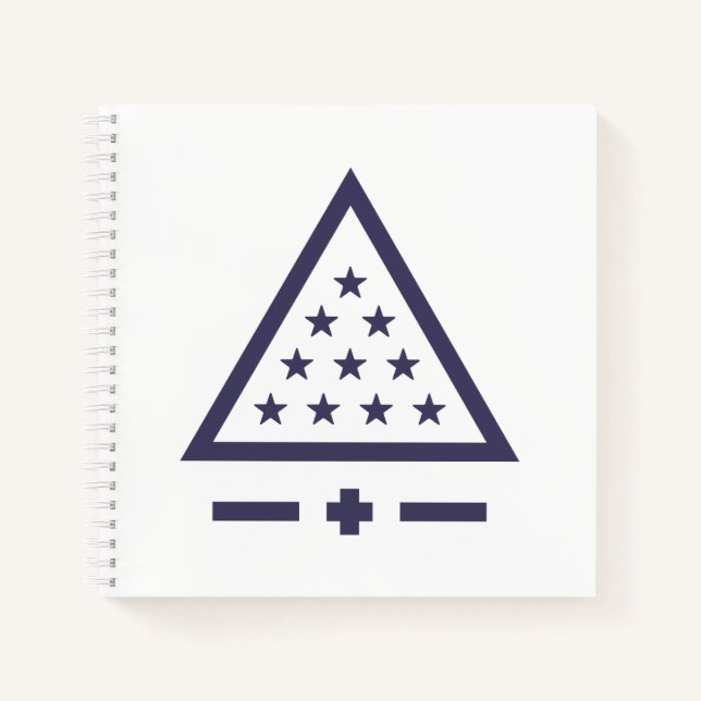 Sigma Pi Fraternity Radiant Triangle Stars Symbol Notebook (Front)