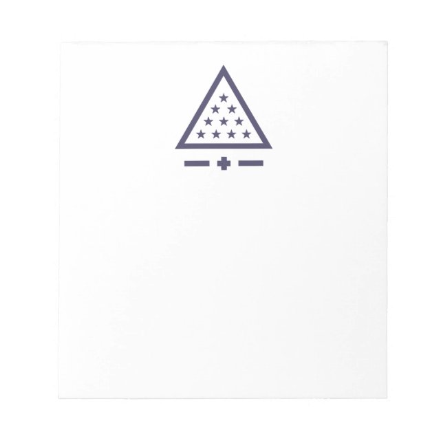 Sigma Pi Fraternity Radiant Triangle Stars Symbol Notepad (Front)