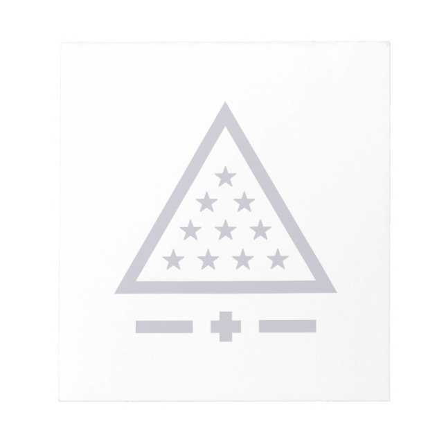 Sigma Pi Fraternity Radiant Triangle Stars Symbol Notepad (Front)