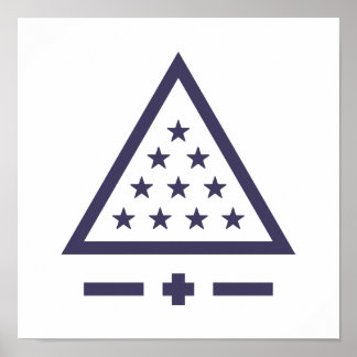 Sigma Pi Fraternity Radiant Triangle Stars Symbol Poster