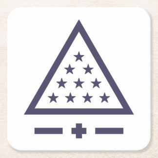 Sigma Pi Fraternity Radiant Triangle Stars Symbol Square Paper Coaster