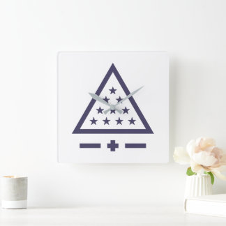 Sigma Pi Fraternity Radiant Triangle Stars Symbol Square Wall Clock