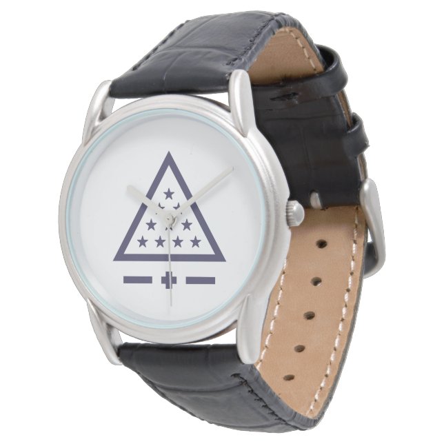 Sigma Pi Fraternity Radiant Triangle Stars Symbol Watch (Angled)