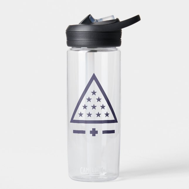 Sigma Pi Fraternity Radiant Triangle Stars Symbol Water Bottle (Left)