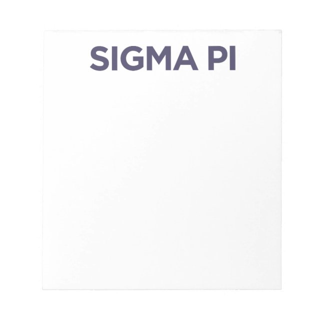 Sigma Pi Fraternity Wordmark Logo Notepad (Front)