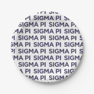 Sigma Pi Fraternity Wordmark Logo Paper Plates