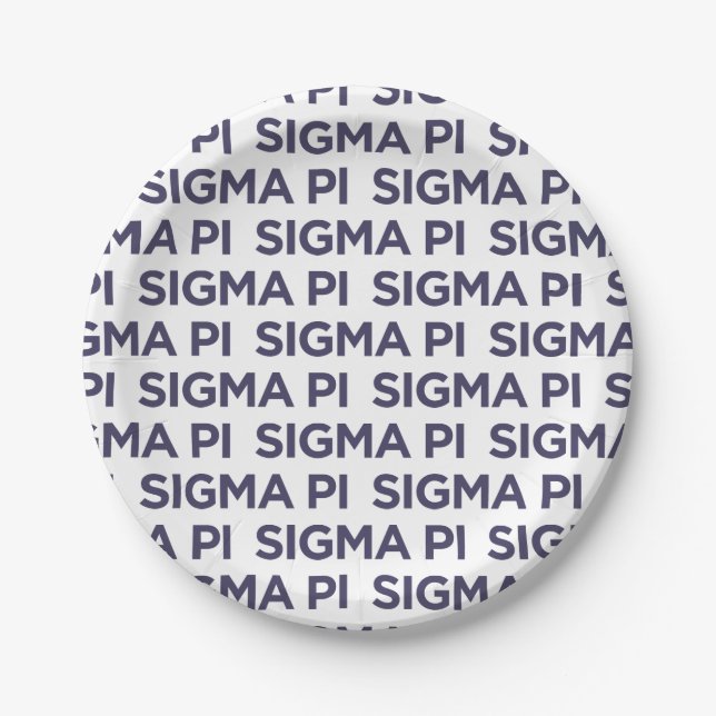 Sigma Pi Fraternity Wordmark Logo Paper Plates (Front)