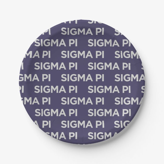 Sigma Pi Fraternity Wordmark Logo Paper Plates (Front)