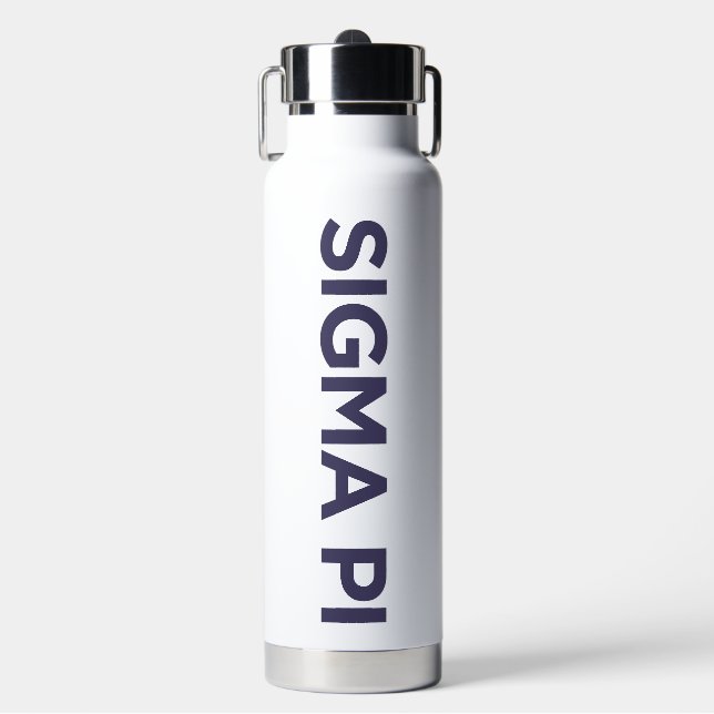 Sigma Pi Fraternity Wordmark Logo Water Bottle (Front)