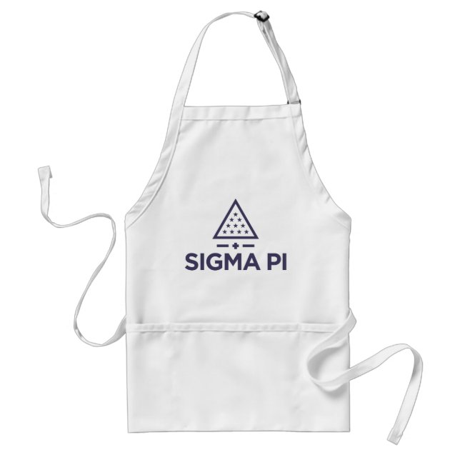 Sigma Pi Fraternity Wordmark Star Triangle Logo Adult Apron (Front)