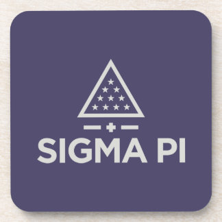 Sigma Pi Fraternity Wordmark Star Triangle Logo Beverage Coaster