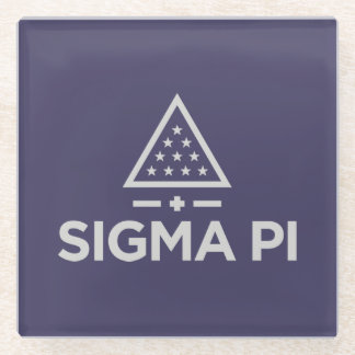Sigma Pi Fraternity Wordmark Star Triangle Logo Glass Coaster