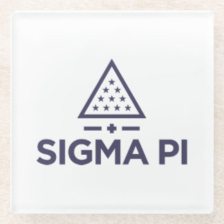 Sigma Pi Fraternity Wordmark Star Triangle Logo Glass Coaster