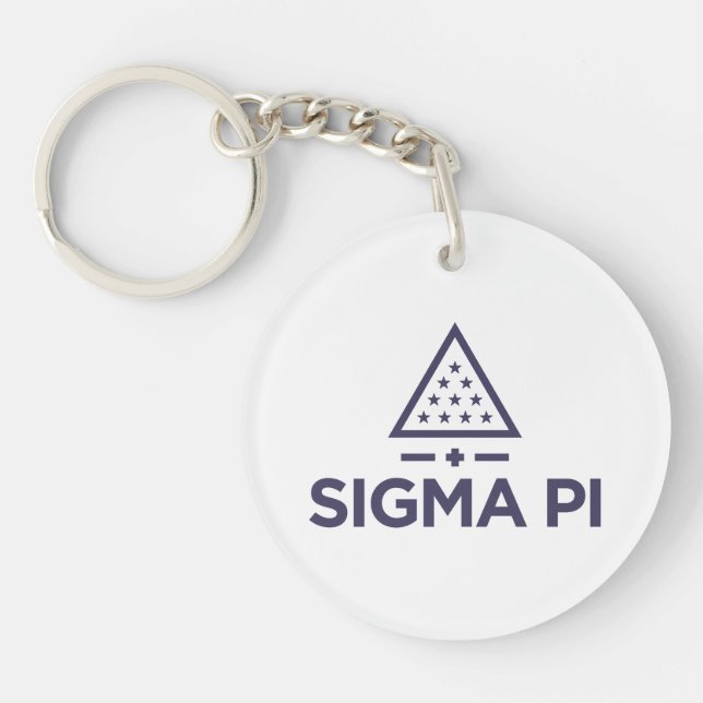 Sigma Pi Fraternity Wordmark Star Triangle Logo Keychain (Front)