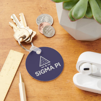 Sigma Pi Fraternity Wordmark Star Triangle Logo Keychain