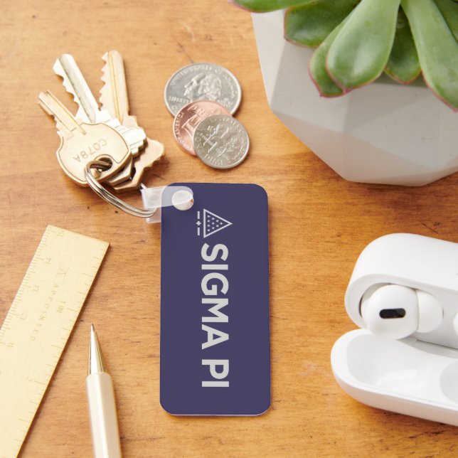 Sigma Pi Fraternity Wordmark Star Triangle Logo Keychain (Desk)