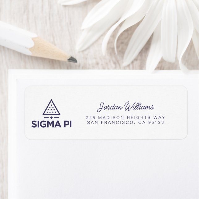 Sigma Pi Fraternity Wordmark Star Triangle Logo Label (Insitu)