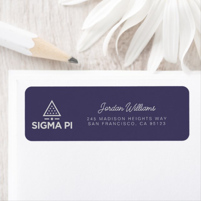 Sigma Pi Fraternity Wordmark Star Triangle Logo Label (Insitu)