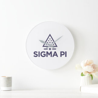 Sigma Pi Fraternity Wordmark Star Triangle Logo Large Clock