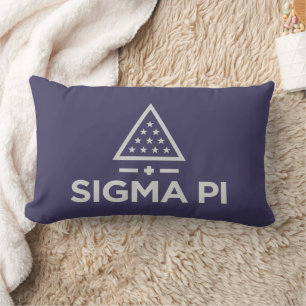Sigma Pi Fraternity Wordmark Star Triangle Logo Lumbar Pillow