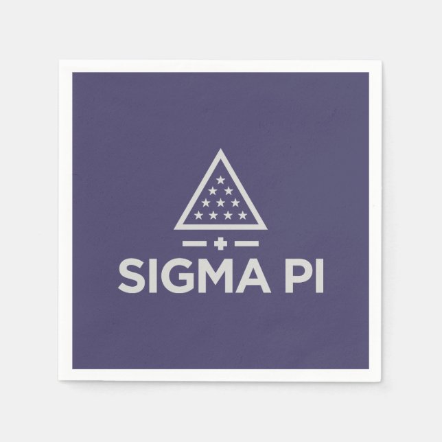 Sigma Pi Fraternity Wordmark Star Triangle Logo Napkins (Front)