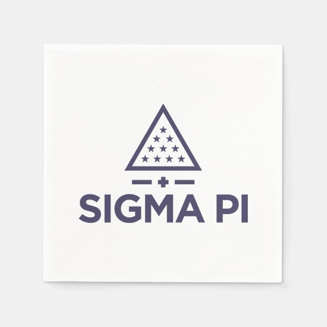 Sigma Pi Fraternity Wordmark Star Triangle Logo Napkins (Front)