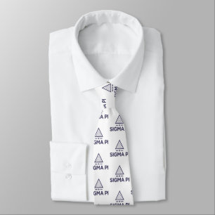 Sigma Pi Fraternity Wordmark Star Triangle Logo Neck Tie