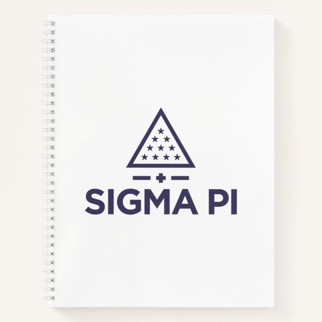 Sigma Pi Fraternity Wordmark Star Triangle Logo Notebook (Front)
