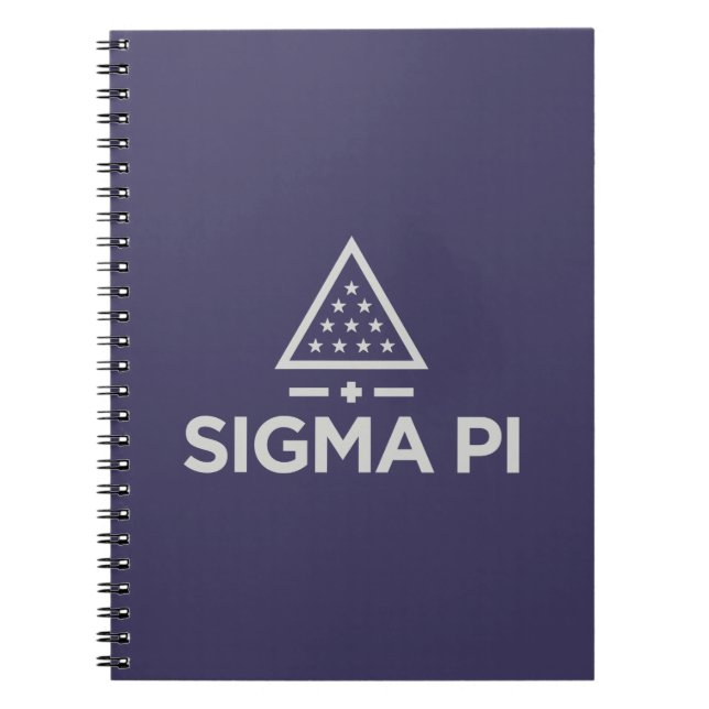 Sigma Pi Fraternity Wordmark Star Triangle Logo Notebook (Front)