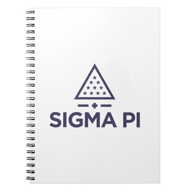 Sigma Pi Fraternity Wordmark Star Triangle Logo Notebook (Front)