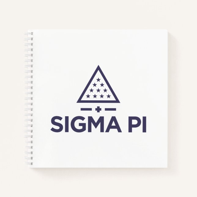 Sigma Pi Fraternity Wordmark Star Triangle Logo Notebook (Front)