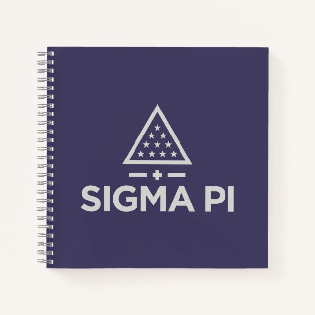 Sigma Pi Fraternity Wordmark Star Triangle Logo Notebook (Front)