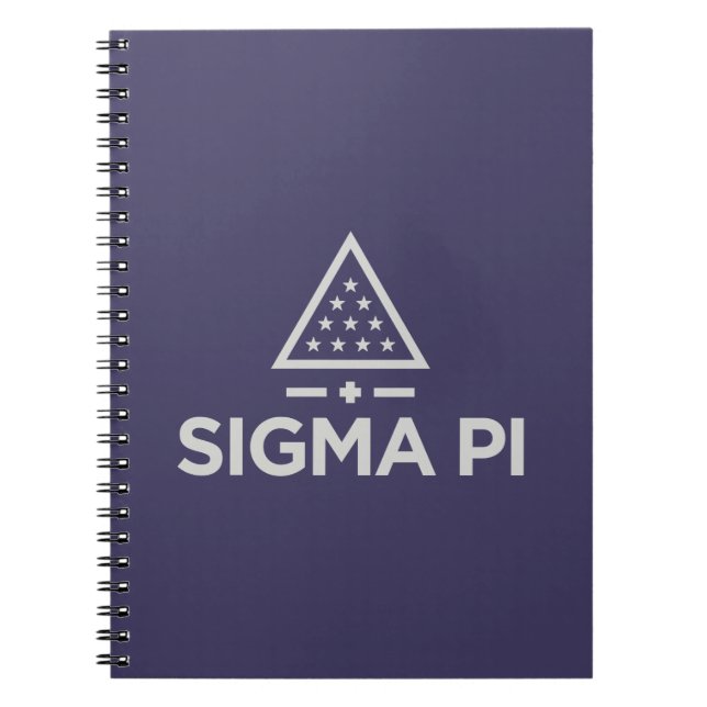 Sigma Pi Fraternity Wordmark Star Triangle Logo Notebook (Front)