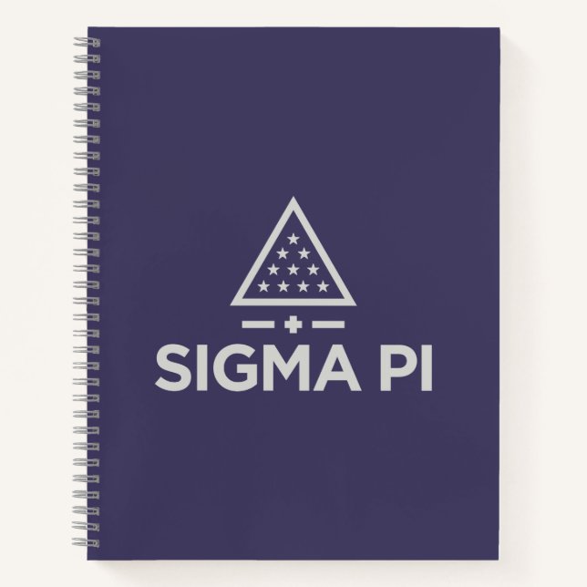 Sigma Pi Fraternity Wordmark Star Triangle Logo Notebook (Front)