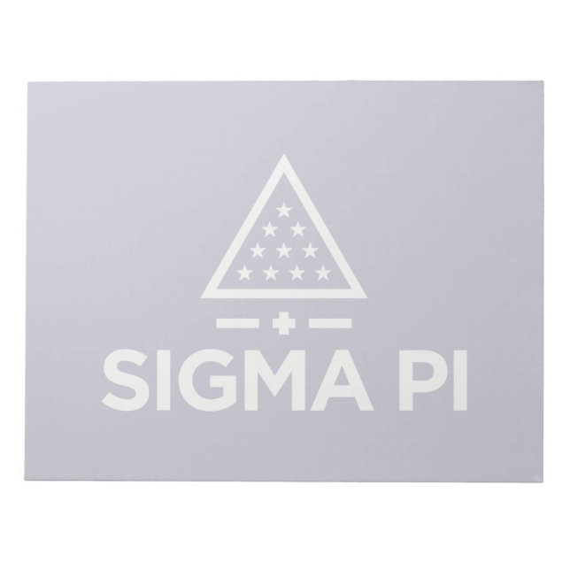 Sigma Pi Fraternity Wordmark Star Triangle Logo Notepad (Front)
