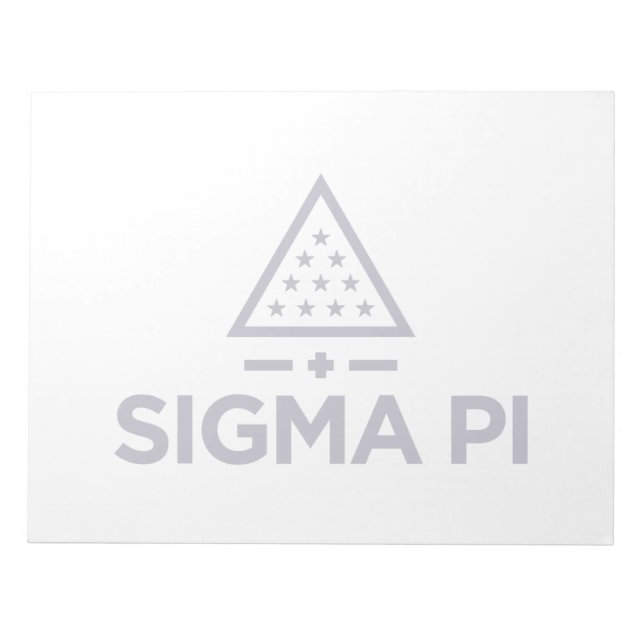 Sigma Pi Fraternity Wordmark Star Triangle Logo Notepad (Front)