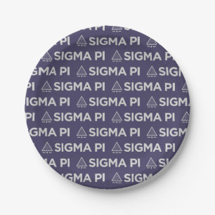 Sigma Pi Fraternity Wordmark Star Triangle Logo Paper Plates